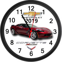 2019 Chevrolet Corvette Z06 (Longbeach Red Metallic) Wall Clock