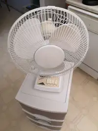 White 12" Oscillating Fan