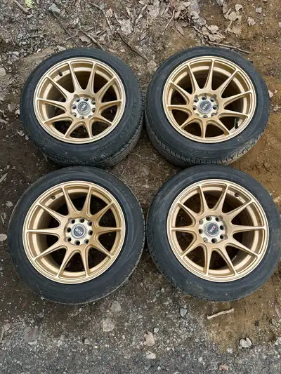$725 XXR 527 rims - 4x100/4x114.3 - 15x8.25 - et0mm Wrapped in great shape 205/50/15 Sailun Atrezzo...
