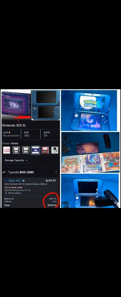 Retro MTL New Nintendo galaxy 3DS XL system galaxy edition
