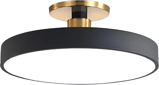 Modern LED Semi Flush Mount Ceiling Light Black 48W Mid Century in Indoor Lighting & Fans in City of Toronto - Image 2