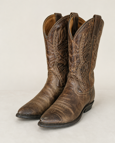 Ladies Brown Cowboy Boots Size 7, View more
