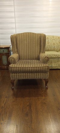 Gorgeous wingback chair textured upholstery  beautiful condition