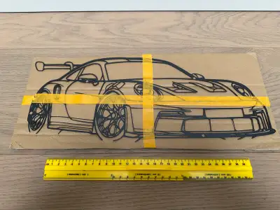Metal Porsche 911 GT3 RS (992) Wall Art Outline, View more
