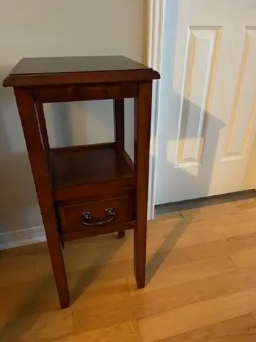 Solid Wood End Table with Storage, View more