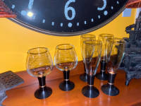 Vintage David Douglas After Hours Beer Wine Lite-Up Glasses 60's