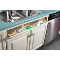 Under Sink Tip-Out Tray for Sponge, Cloth, Drain Plug and Rings