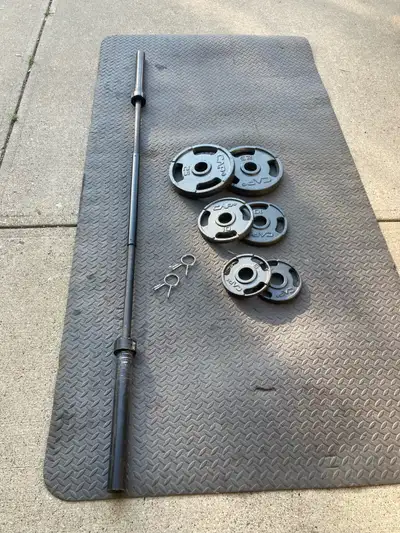 Olympic Bench, Bar, Weights 110lbs, View more