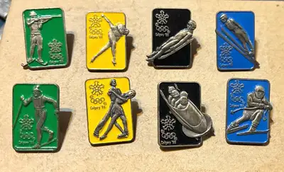 Vintage Calgary 88 Winter Olympics  Pin set of 10, View more