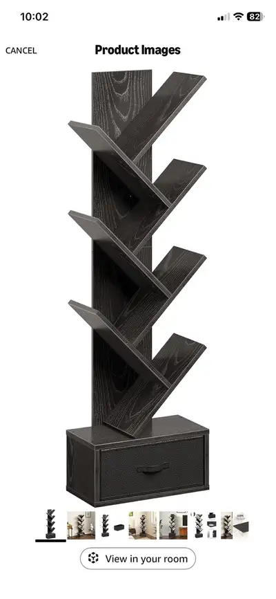 Bookshelf with Drawer, 7-Tier Tree Bookshelf - $40, View more