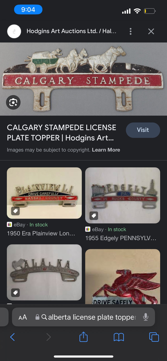Looking for: license plate toppers, 1,2,3 digit plates  in Arts & Collectibles in Swift Current