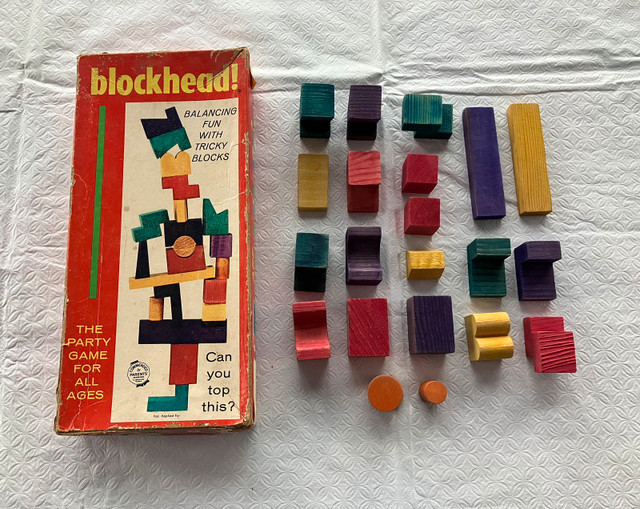 Vintage Blockhead Game from 1954, made in USA, Complete dans Jouets et jeux  à Ville de Montréal