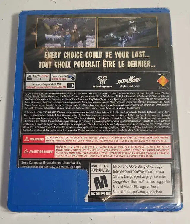 Walking Dead Season 2 PsVita SEALED in Sony PSP & Vita in Barrie - Image 3