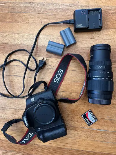 Canon EOS 40D EF series Camera w Sigma 70-300 Lens, View more