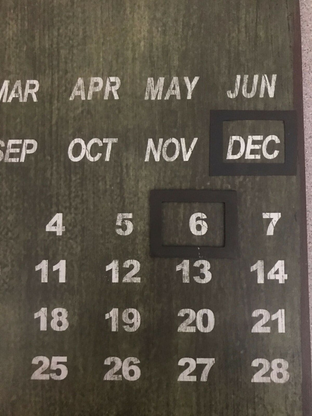 Metal Calendar (11” X 16”) Month/Date-Reusable Calendar in Arts & Collectibles in Bedford - Image 2