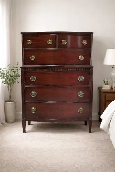 Beautiful Vintage Solid Wood Highboy Dresser, View more