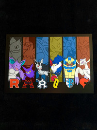  Pokémon Center Rainbow Rocket Gang postcard