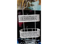 Metal Wire Wall Hanging Bath Shelf Baskets white colour