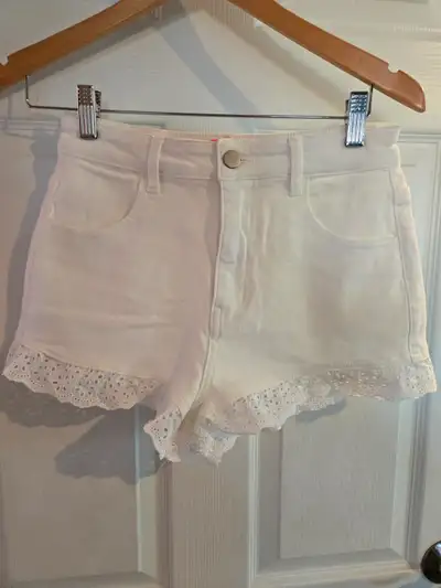 "Sugar Thrillz" White Jean Shorts, View more