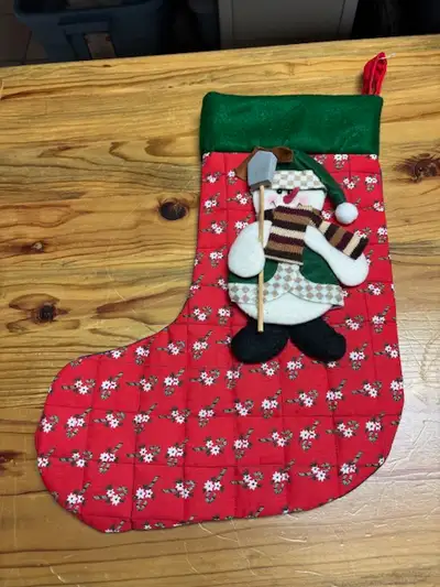 Red Christmas stocking, View more