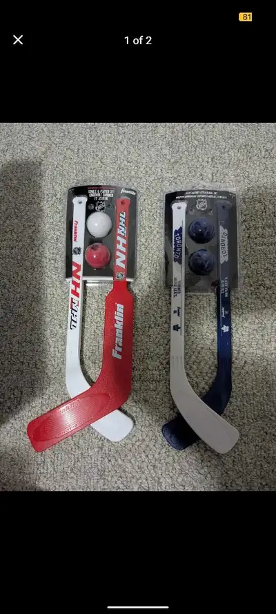 NHL mini hockey sticks & ball set - Goalie & player, View more