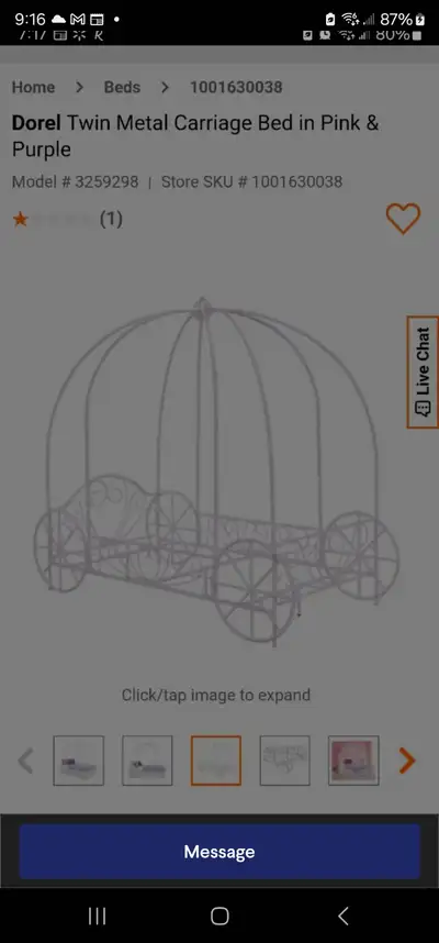 Girls chariot twin bed frame, View more