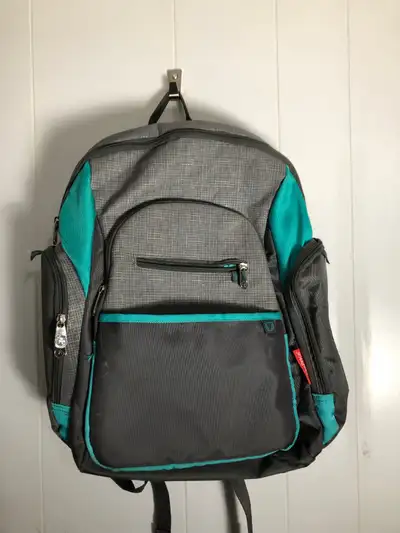 Baby Backpack. Teal and Grey. , View more