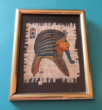 Small Picture of Egyptian King Tut Hand-Painted on Papyrus