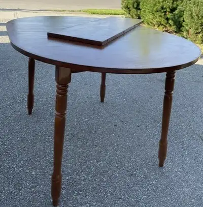 Extendable Solid Wood Dining Table with Leaf, View more