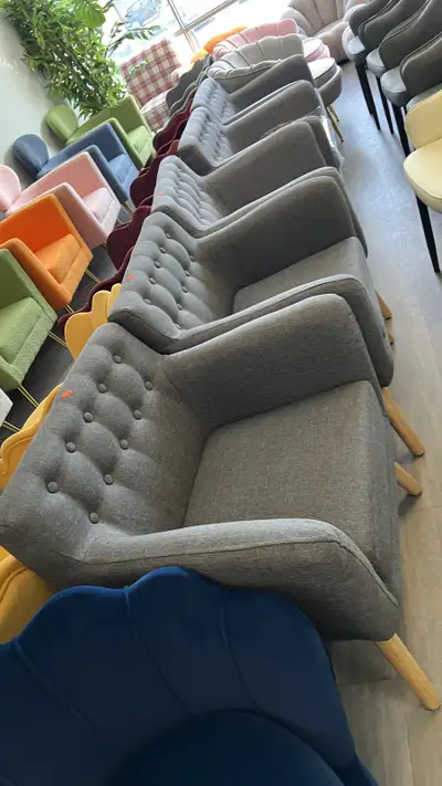 Mid-Century Modern Accent Chair Linen Upholstered Shell Couch Wo, View more