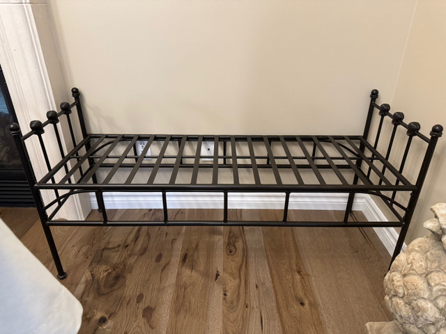 Like New - Black Metal Bench with Cushion in Other in Oshawa / Durham Region