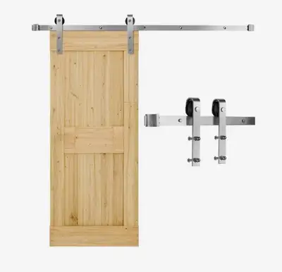 New Hardware Kit for barn door up to 30 inches, brushed nickel, View more