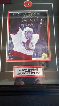 Ottawa Senators Signed Dany Heatley 50th Goal 17x21 approx.