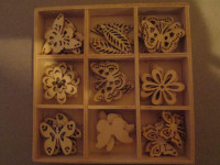 crafting pieces (small wooden butteflies, flowers & feathers)