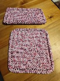 Cloths colour #10 varigated purple hand knit, 100% cotton NEW