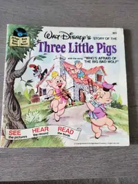 Vintage (1970s) Three Little Pigs Read-along Book **No record