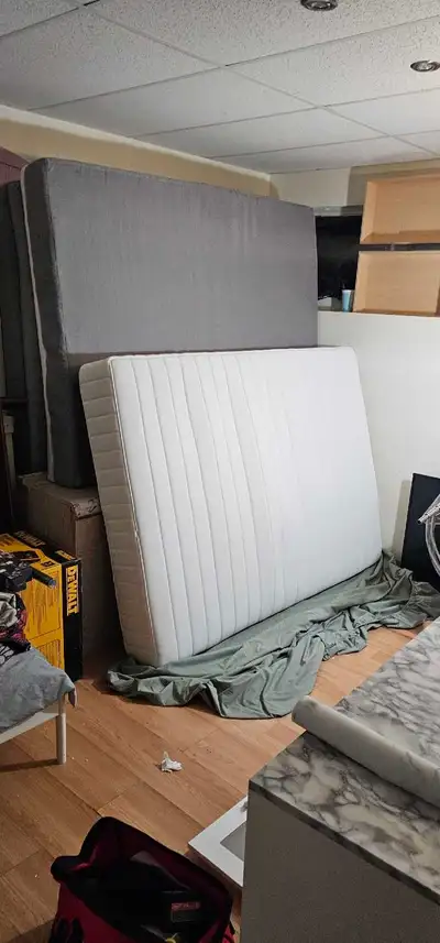 Queen Size mattress for sale. Clean White. No Stains, Smoke Free. Delivery Available for a small fee...