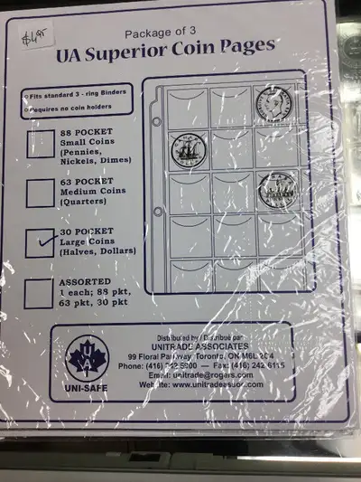 UA 63 Pocket Medium     Superior Coin      Pages (Package of 3), View more