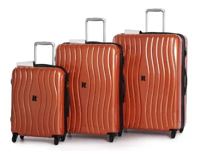it luggage Doppler Collection 3-Piece 4-Wheeled Luggage - Metallic Copper available This ultra-light...