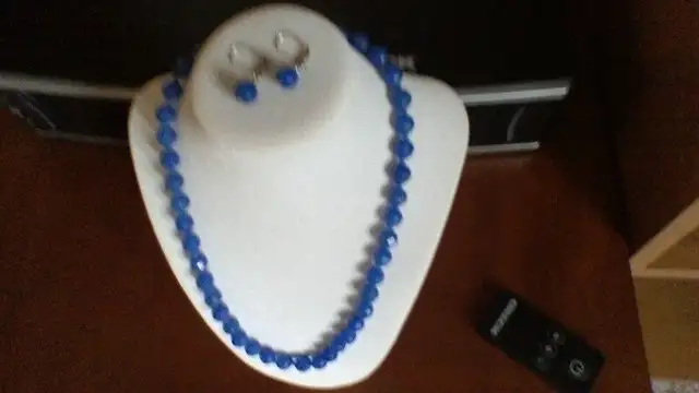 BLUE CALCEDONY NECKLACE/ EARRINGS628632674199051217