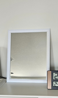 White framed mirror 