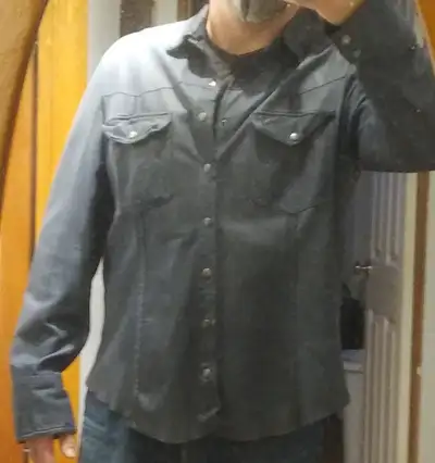 Danier leather shirt x large, View more