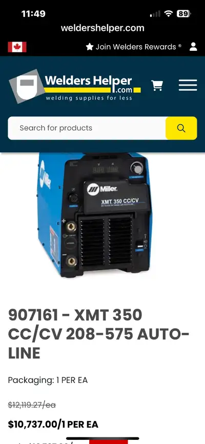 Miller XMT 350 welder.