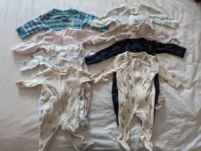 Set of 8 baby girl/unisex sleepers 0-3M, View more