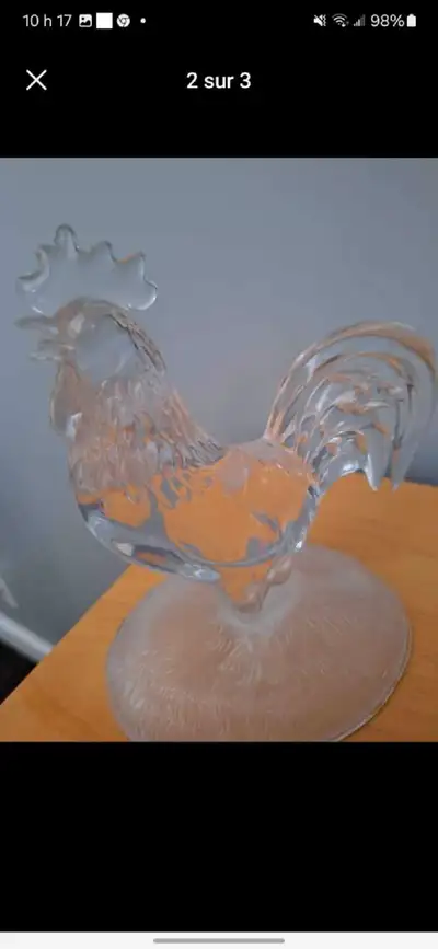 Bibelot. Coq  en verre, View more