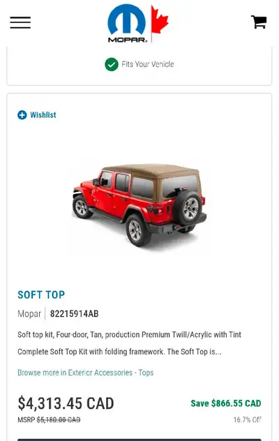 Complete Factory soft top kit off of a 2023 Jeep Wrangler unlimited Black in color