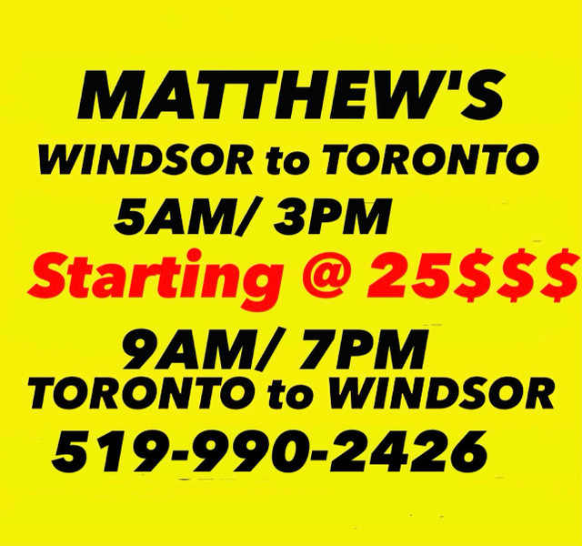 ☎️☎️☎️☎️10am and 7pmDAILY TORONTO ↔️ WINDSOR daily  in Rideshare in City of Toronto