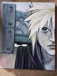 Cadre peinture personnage final fantasy 