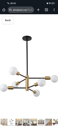 Modern Sputnik Chandeliers Black and Gold Ceiling Light Fixtures