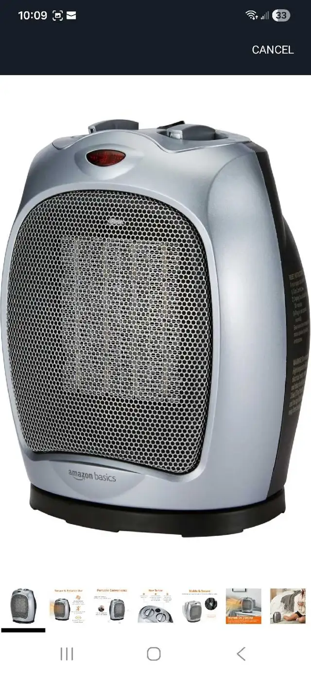 Amazon Basics Heater in Heaters, Humidifiers & Dehumidifiers in Kitchener / Waterloo - Image 3